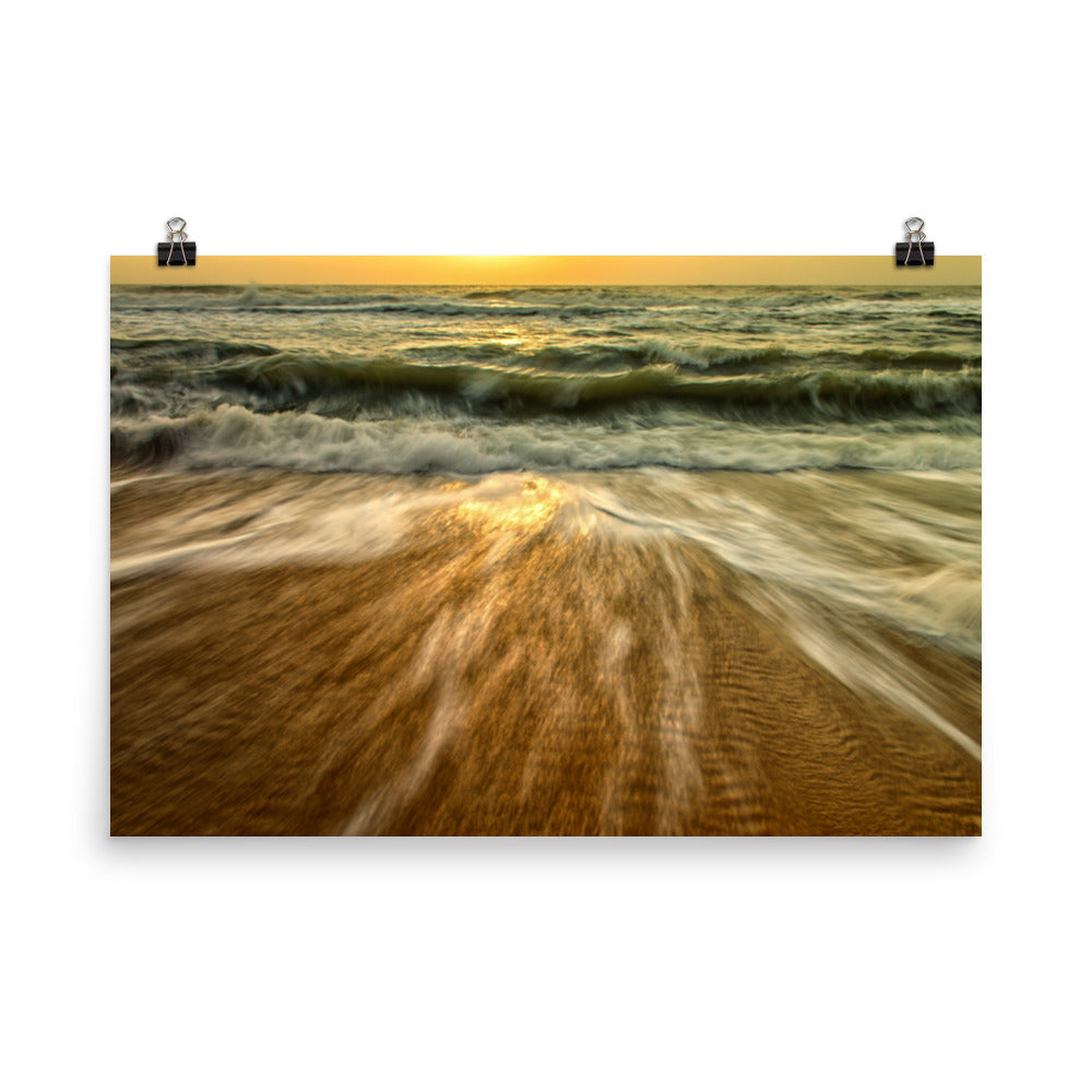 Washing Out to Sea Coastal Nature Photo Loose Unframed Wall Art Prints - PIPAFINEART