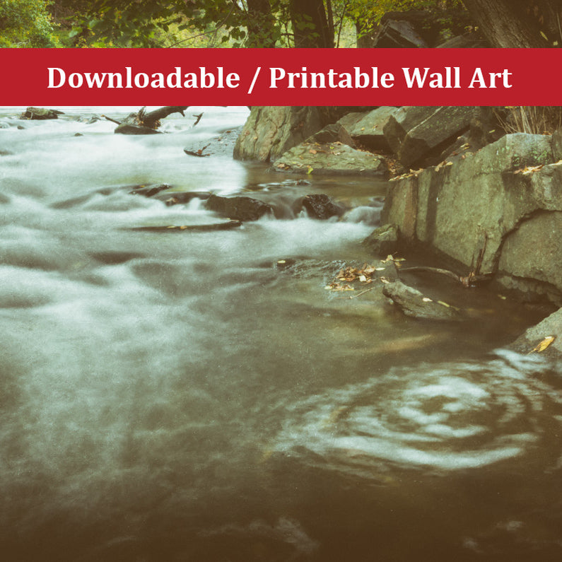 Water Swirl in the River Landscape Photo DIY Wall Decor Instant Download Print - Printable  - PIPAFINEART