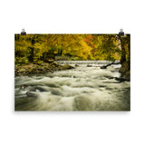 Waterfalls in the Autumn Foliage Landscape Photo Loose Wall Art Prints - PIPAFINEART