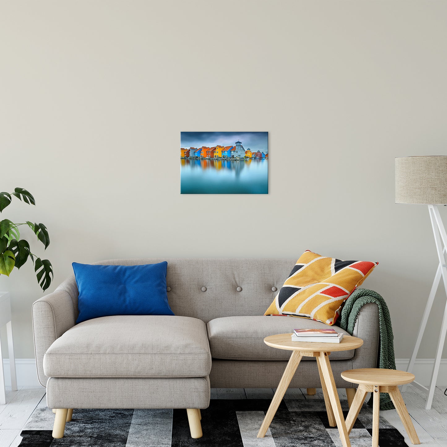 Blue Morning at Waters Edge Groningen Netherlands Europe Landscape Wall Art Canvas Prints 16" x 20" - PIPAFINEART