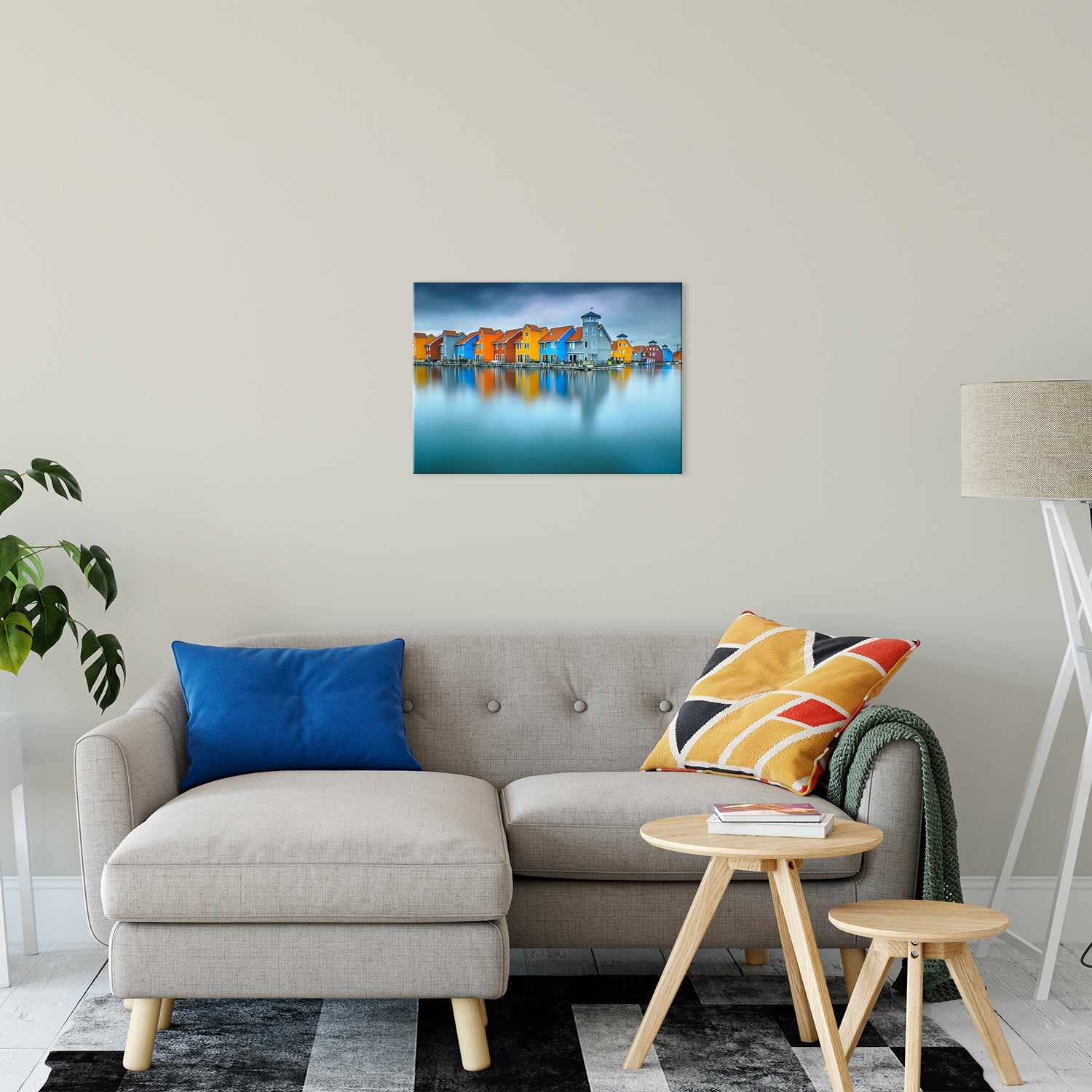Blue Morning at Waters Edge Groningen Netherlands Europe Landscape Wall Art Canvas Prints 20" x 24" - PIPAFINEART