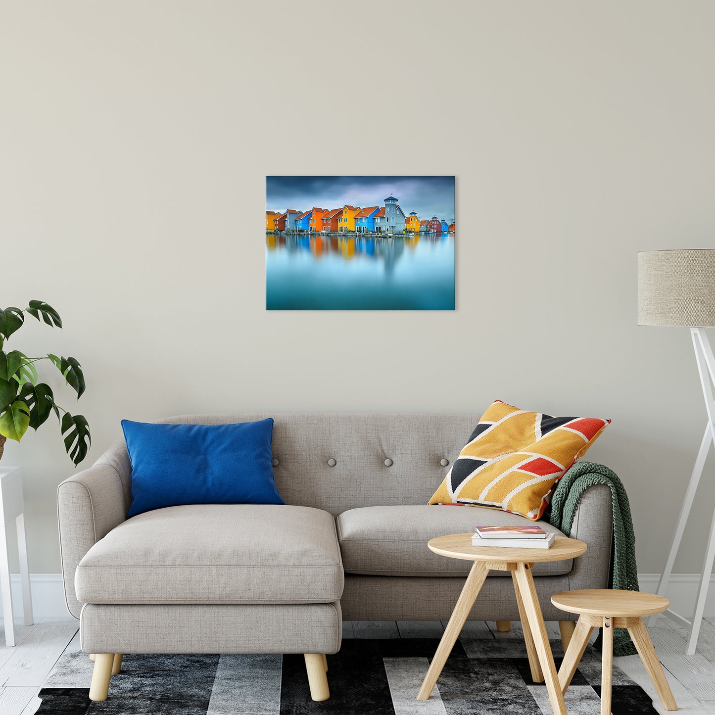 Blue Morning at Waters Edge Groningen Netherlands Europe Landscape Wall Art Canvas Prints 20" x 30" - PIPAFINEART
