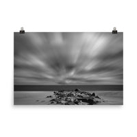 Windy Beach Black and White Landscape Photo Loose Wall Art Prints - PIPAFINEART