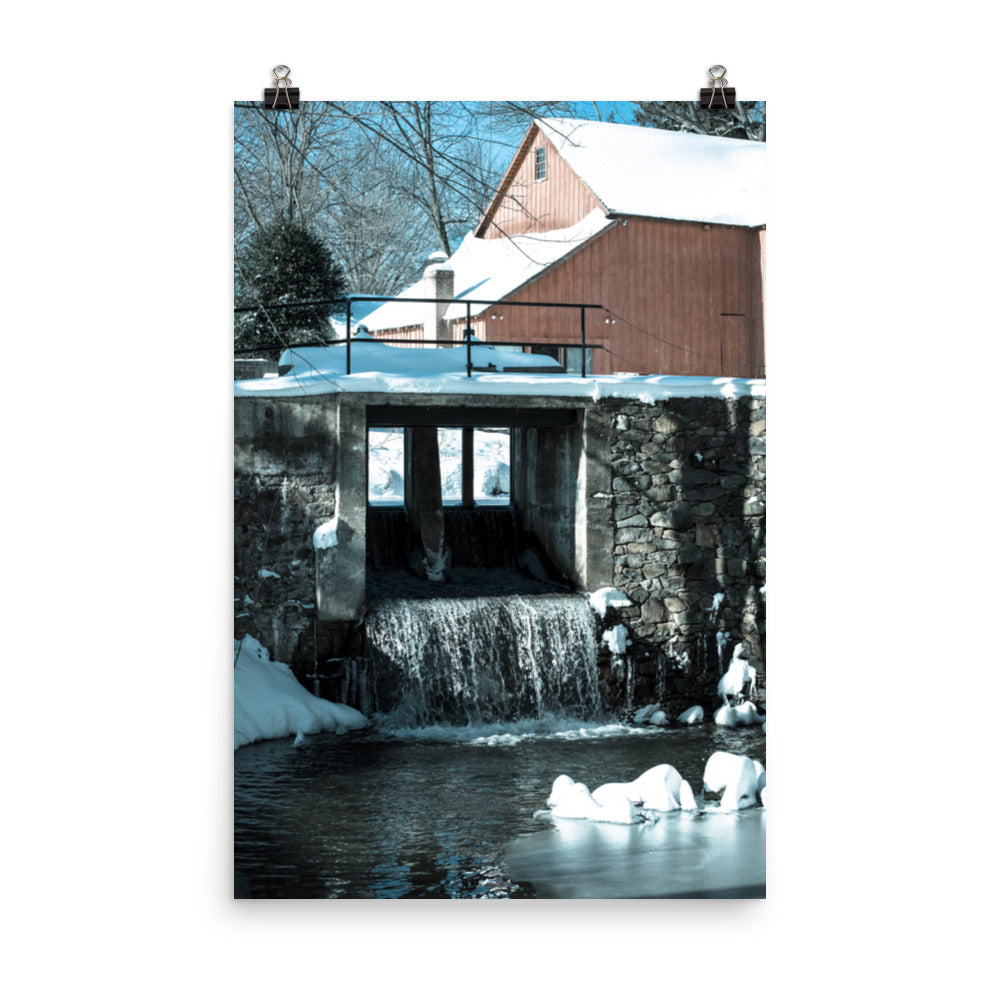 Winter Mill Landscape Photo Loose Wall Art Print - PIPAFINEART