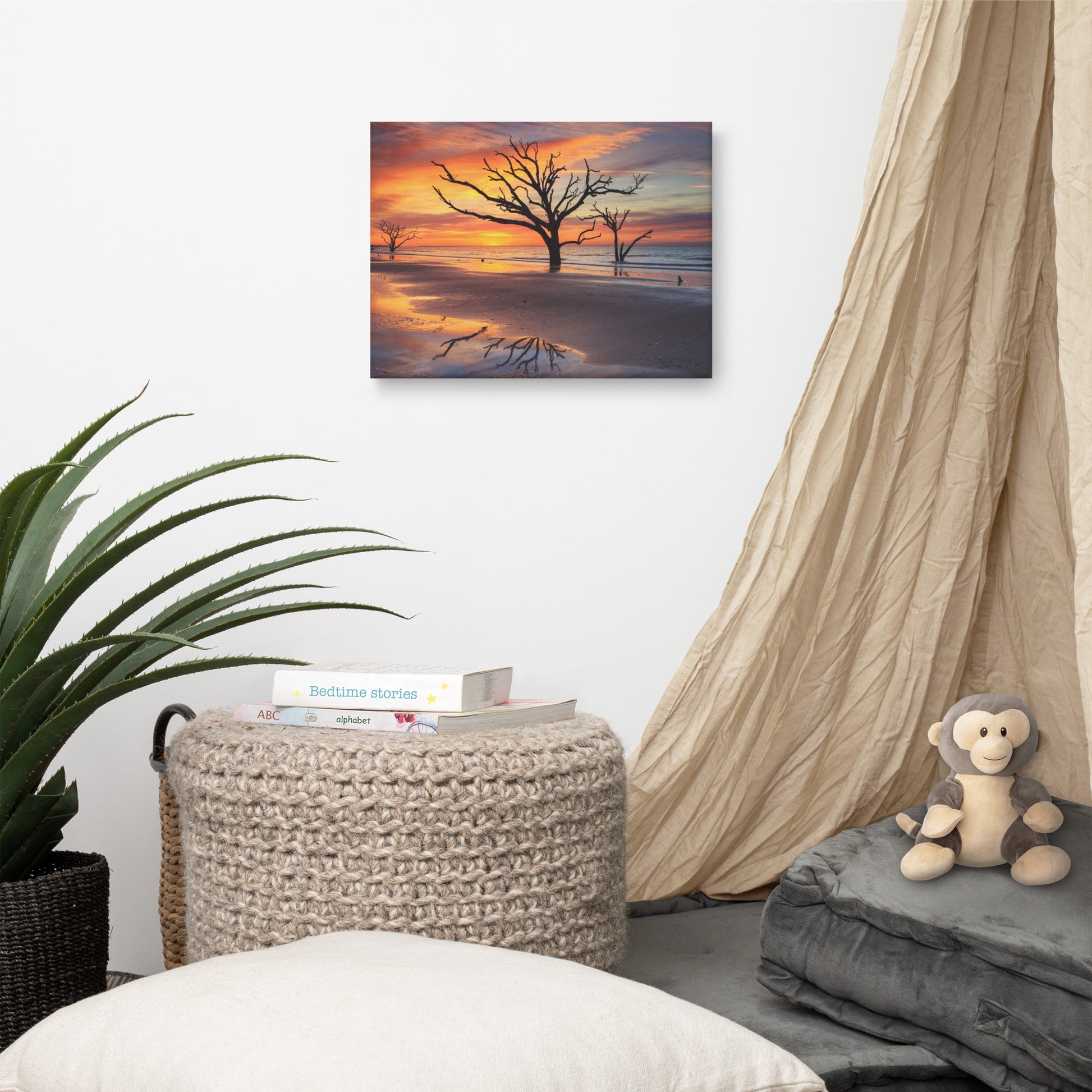 Sunrise and Trees At Edisto Island Coastal Landscape Photo Canvas Wall Art Prints