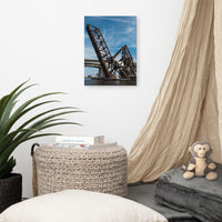Train Drawbridge Jacksonville 3 Color Urban Landscape Canvas Wall Art Print