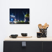 Shining Cranes at Night Urban Landscape Traditional Canvas Wall Art Print