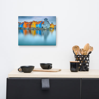 Blue Morning at Waters Edge Coastal Landscape Canvas Wall Art Prints