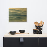 Foggy Mountain Layers at Sunset Rural Landscape Canvas Wall Art Prints