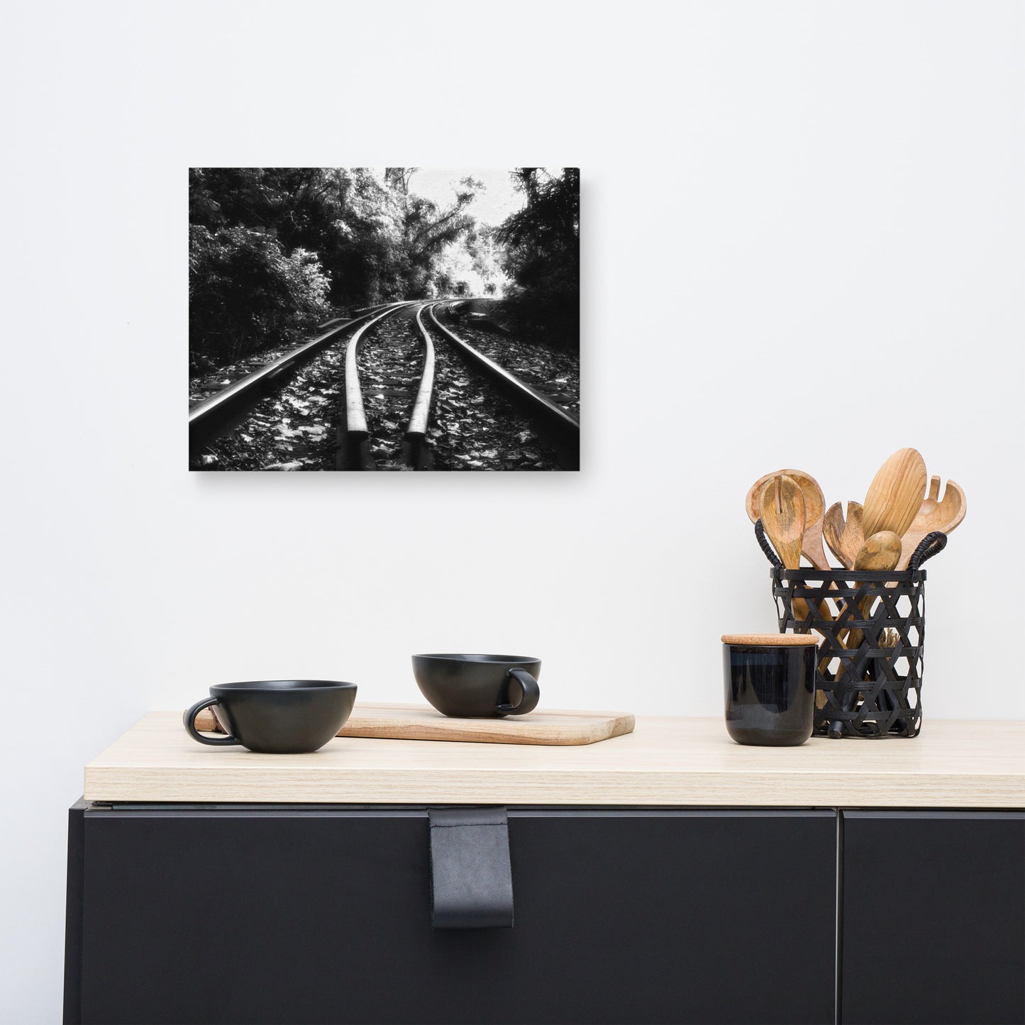 Lead Me Into The Light Black and White Rustic Industrial Landscape Canvas Wall Art Prints