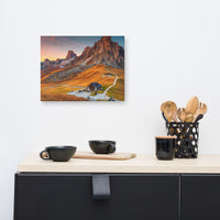 Majestic Sunset and Alpine Mountain Pass Rural Landscape Canvas Wall Art Prints