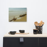 Misty Shipwreck on the Beach Coastal Landscape Canvas Wall Art Prints