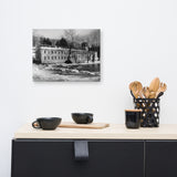 Winter at Powder Mill Black and White Rural Landscape Canvas Wall Art Prints