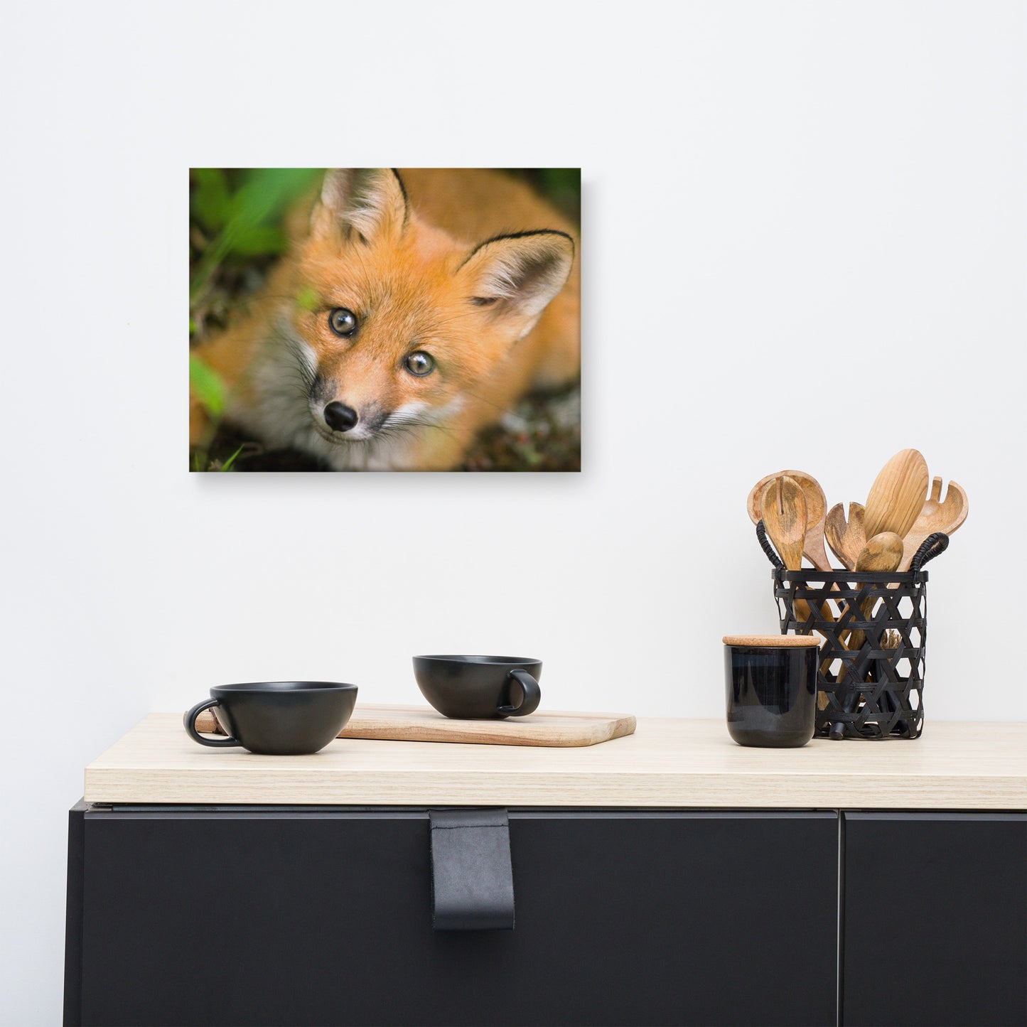 Young Red Fox Face Animal Wildlife Nature Photograph Canvas Wall Art Prints