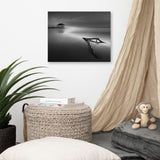 Dramatic Beach with Driftwood Black and White Coastal Landscape Photo Canvas Wall Art Prints