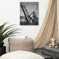 Train Drawbridge Jacksonville 2 Black and White Canvas Wall Art Print