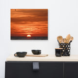 Fire in the Sky Coastal Sunset Landscape Photo Canvas Wall Art Print
