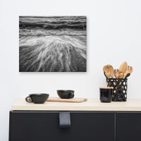 Washing Out to Sea Black and White Coastal Nature Canvas Wall Art Prints