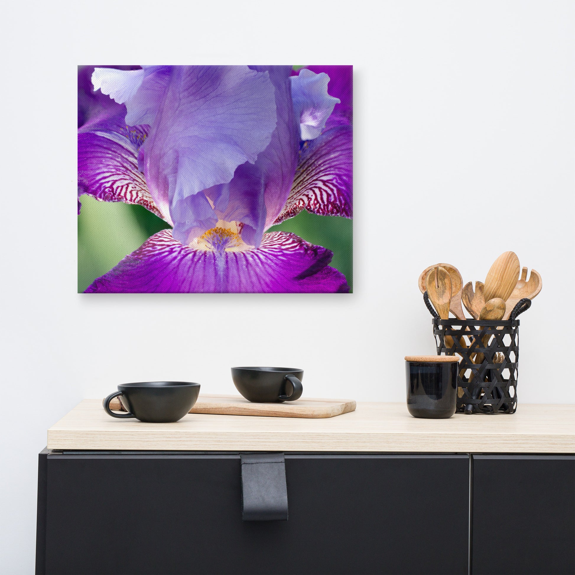 Purple Prints For Bedroom: Glowing Iris - Botanical / Floral / Flora / Flowers / Nature Photograph Canvas Wall Art Print - Artwork