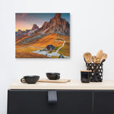 Majestic Sunset and Alpine Mountain Pass Rural Landscape Canvas Wall Art Prints