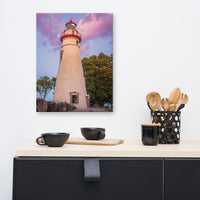 Marblehead Lighthouse at Sunset Coastal Landscape Canvas Wall Art Prints