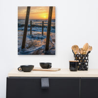 Sunrise Between the Pillars Coastal Landscape Canvas Wall Art Prints