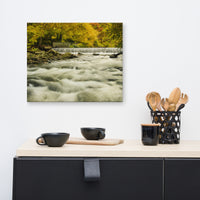 Waterfalls in the Autumn Foliage Rural Landscape Canvas Wall Art Prints