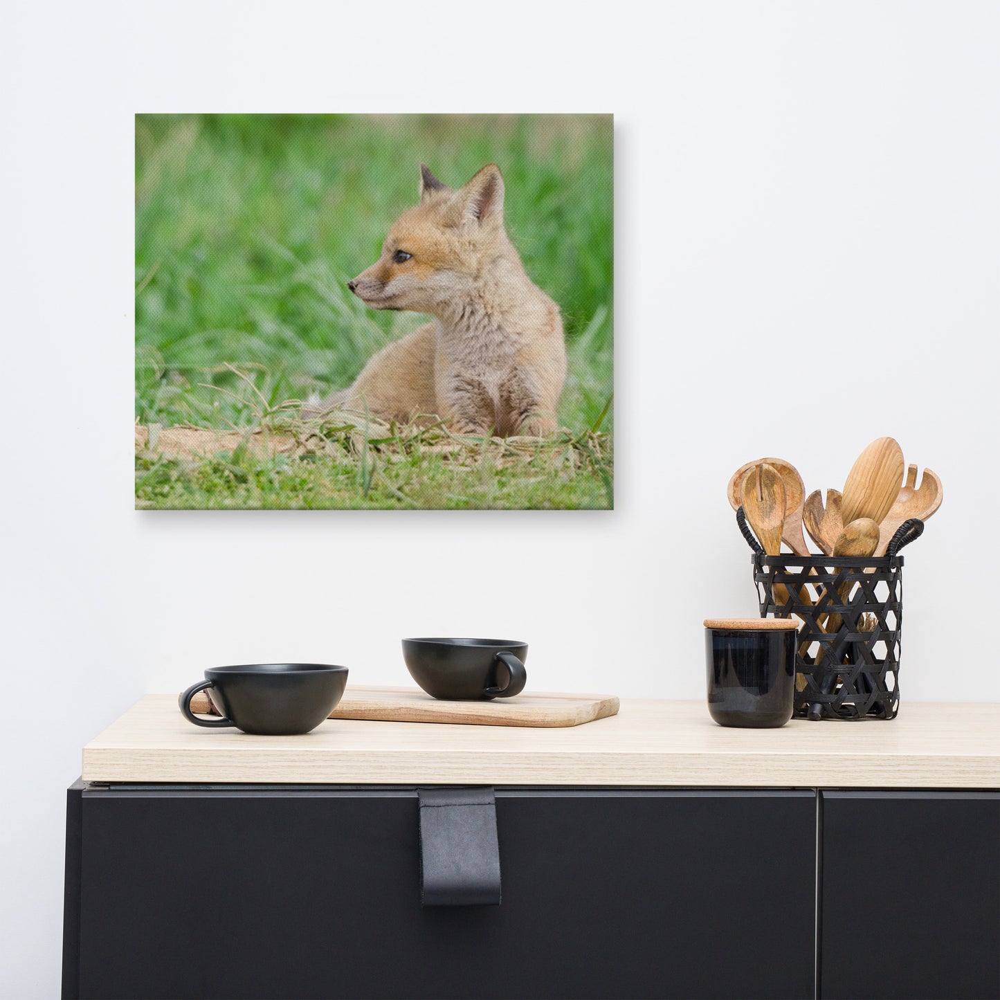 Fox Canvas Print: Red Fox Pups - Chillin - Wildlife / Animal / Nature Photograph Canvas Wall Art Print - Artwork
