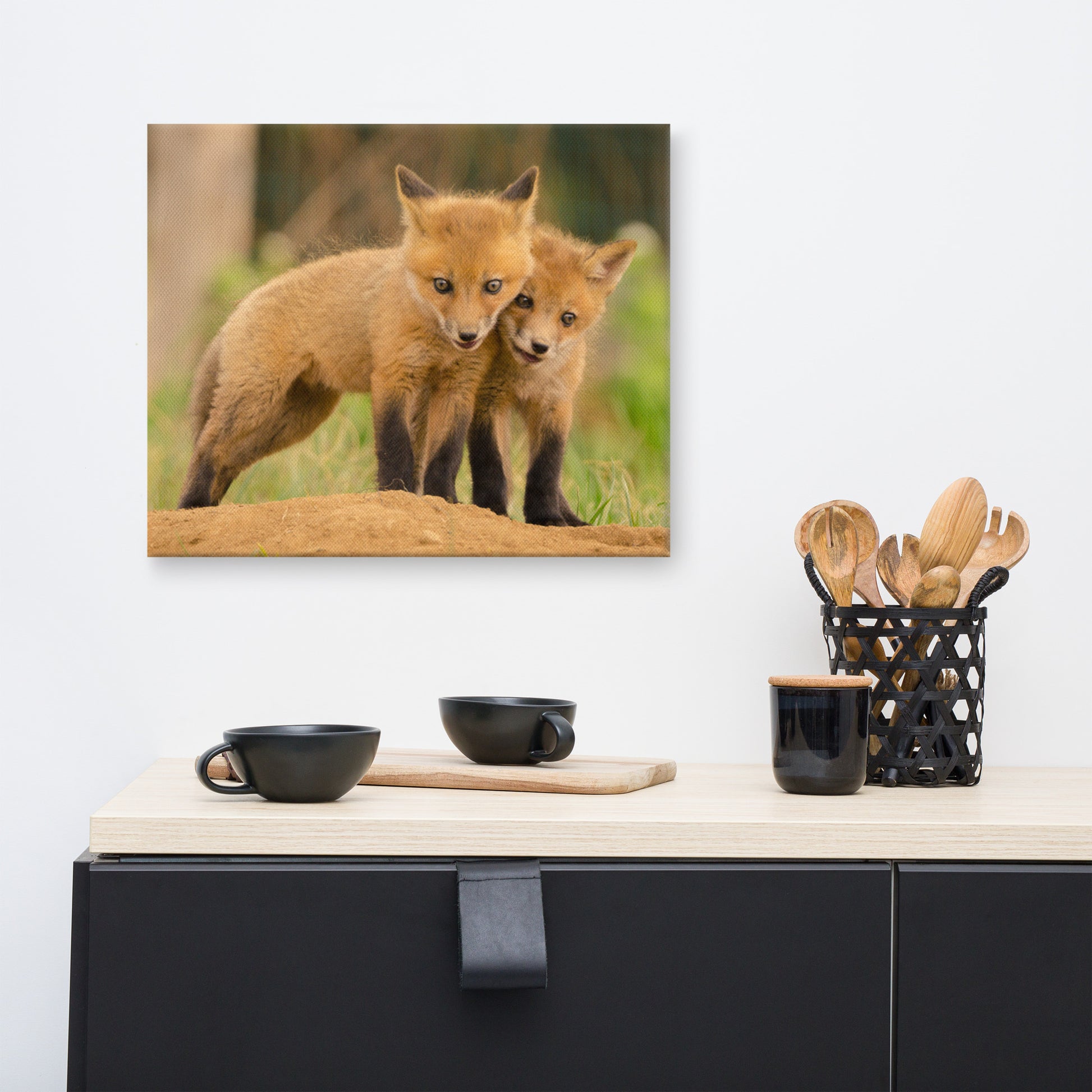 Cozy Bedroom Art: Close to You Baby Fox Pups - Animal / Wildlife / Nature Photograph Wall Art Print- Artwork - Wall Decor