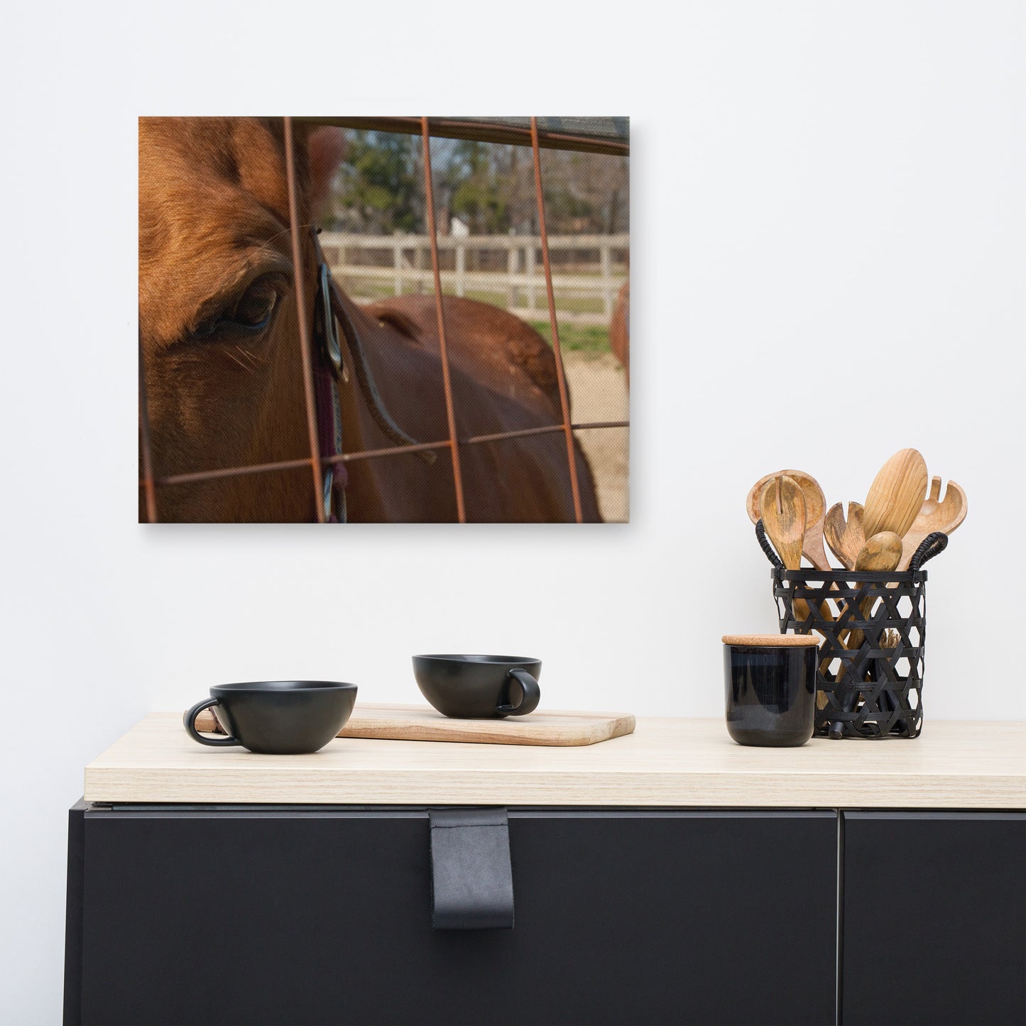 Fenced In Animal / Horse Photograph Canvas Wall Art Prints