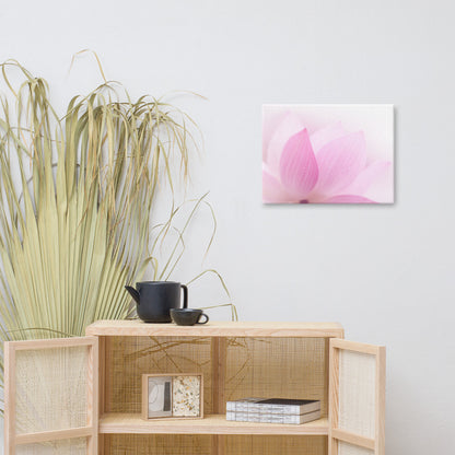Pink Floral Canvas: Peaceful Close-up Pink Lotus Wall Art Prints - Wall Decor 18x24 - PIPAFINEART