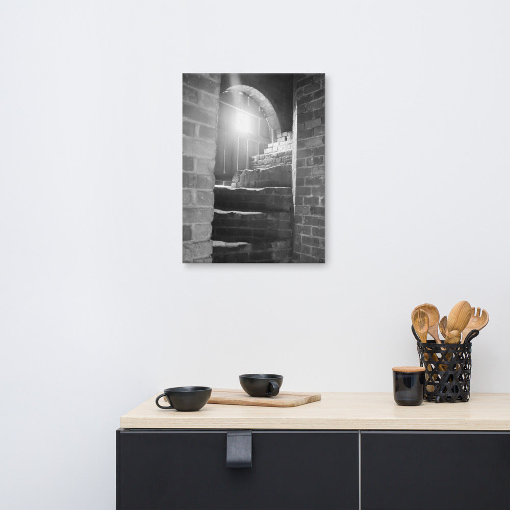 Urban Outfitters Art Prints: Fort Clinch Stairway Black and White Photo Canvas Wall Art Print