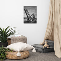 Train Drawbridge Jacksonville 2 Black and White Canvas Wall Art Print
