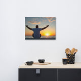 Embrace The Light Sunset Coastal Landscape Photo Canvas Wall Art Print