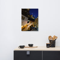 Light Trails in Philly Urban Landscape Traditional Canvas Wall Art Print