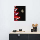 Moon Over Pagoda 1 Traditional Canvas Wall Art Print