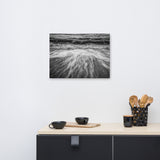 Washing Out to Sea Black and White Coastal Nature Canvas Wall Art Prints