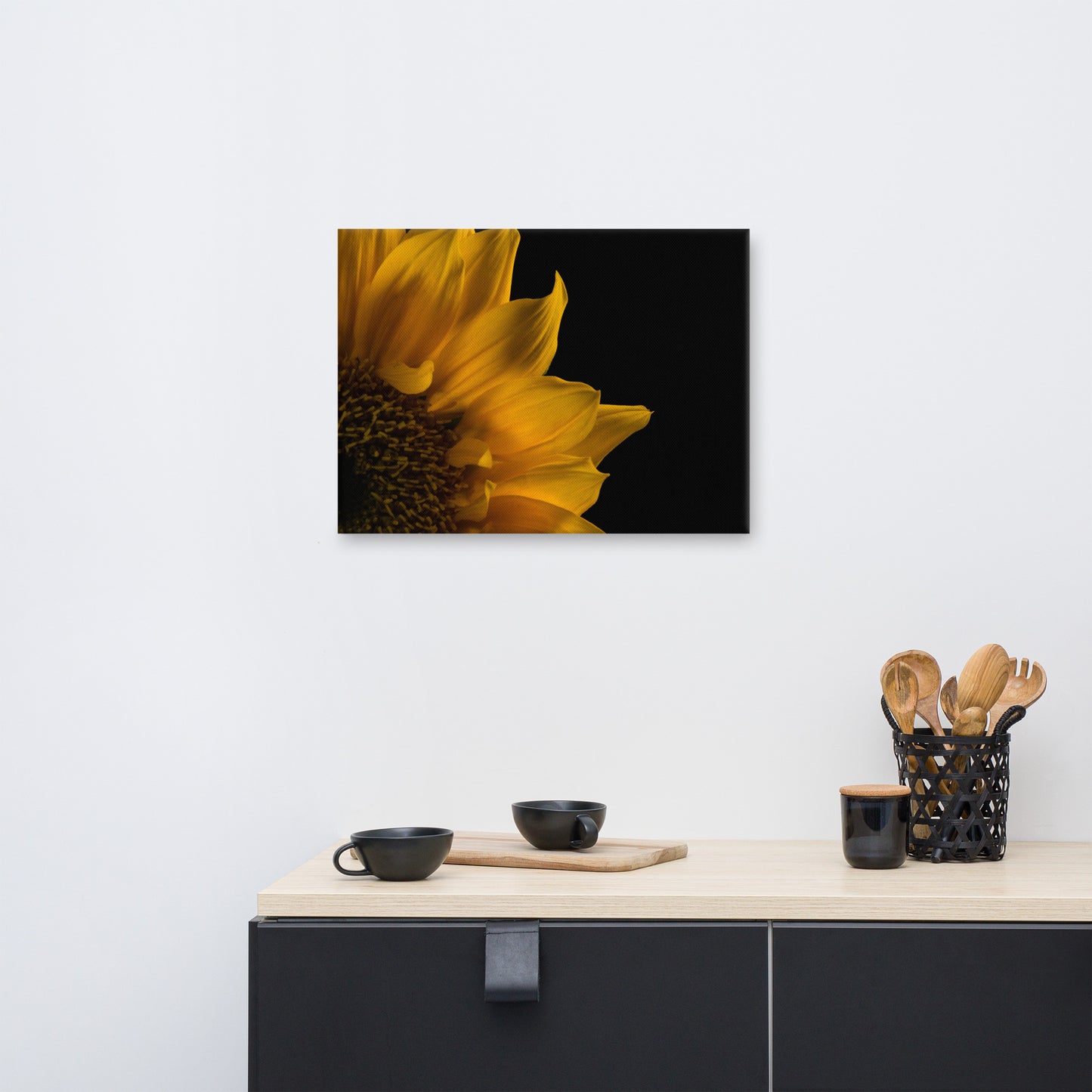 Sunflower in Corner Floral Nature Canvas Wall Art Prints