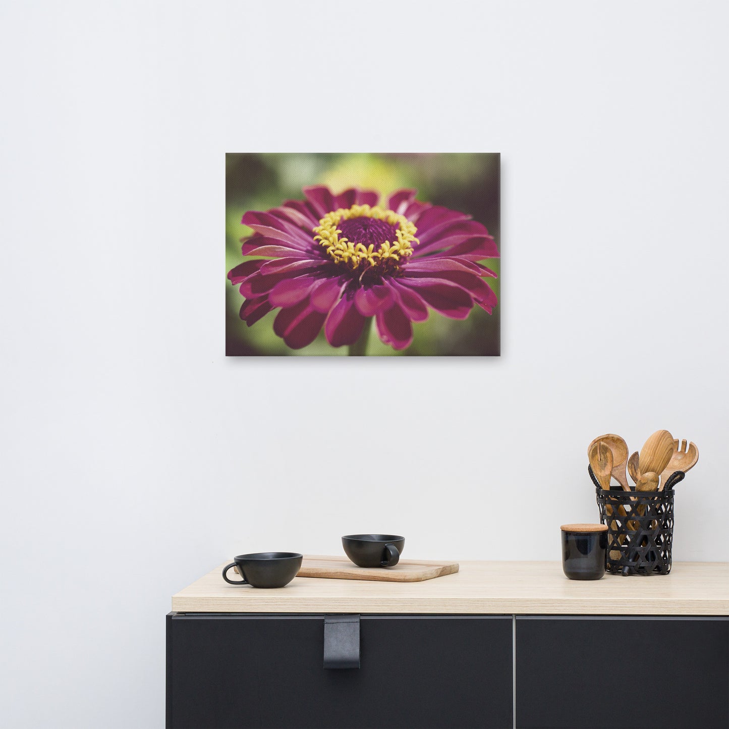Moody Young-And-Old Age Pink Zinnia Floral Nature Canvas Wall Art Prints