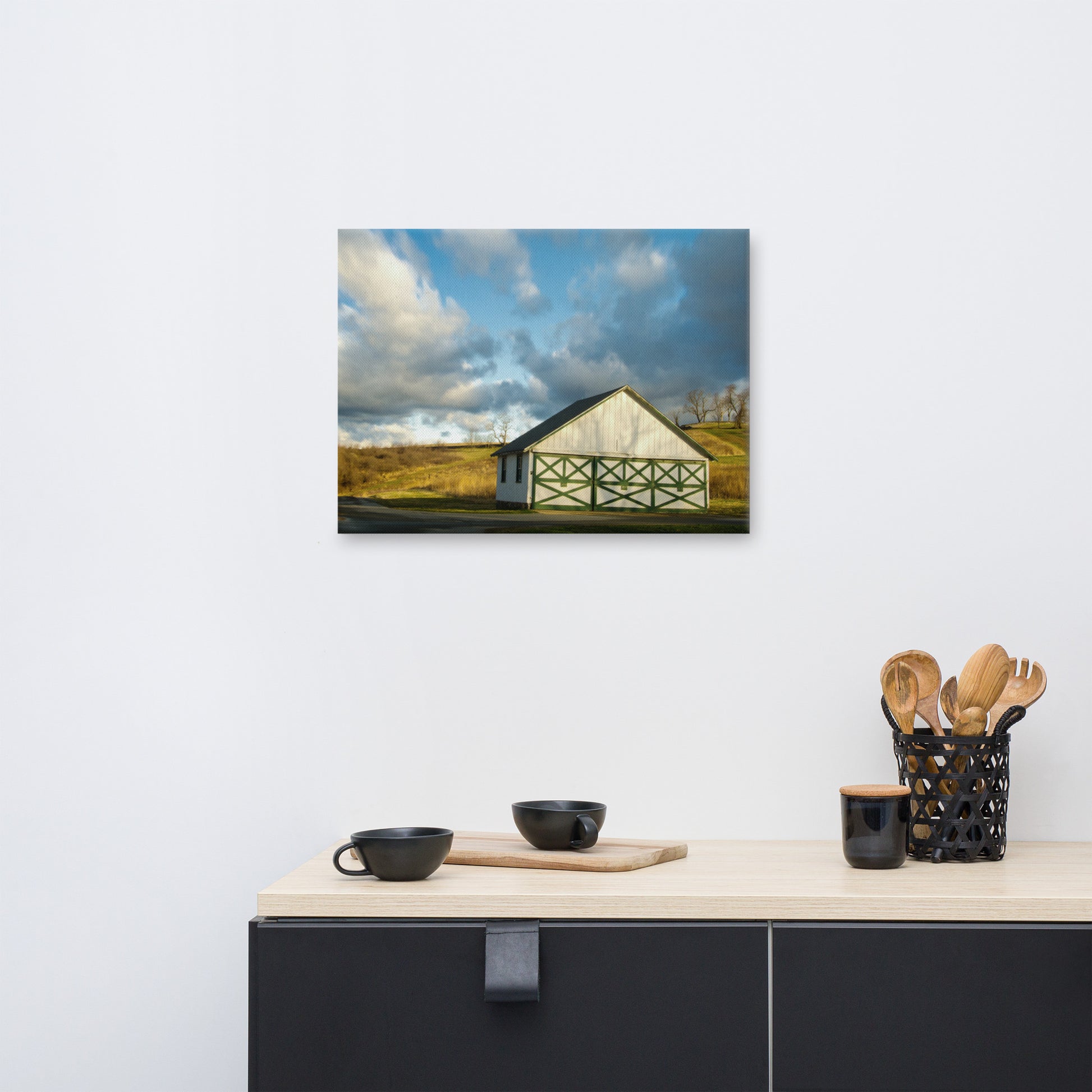 Dining Wall Pictures: Aging Barn in the Morning Sun Traditional Color - Rural / Country Style Landscape / Nature Photograph Canvas Wall Art Print - Artwork - Wall Decor