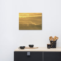 Golden Mist Valley - Hills & Mountain Range Rural Landscape Canvas Wall Art Prints