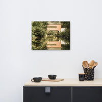 The Reflection of Wooddale Covered Bridge Aged Canvas Wall Art Prints