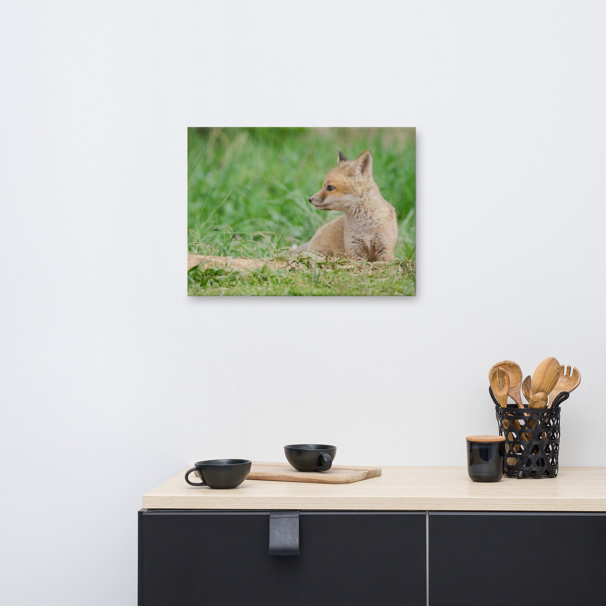 Fox Canvas Wall Art: Red Fox Pups - Chillin - Wildlife / Animal / Nature Photograph Canvas Wall Art Print - Artwork