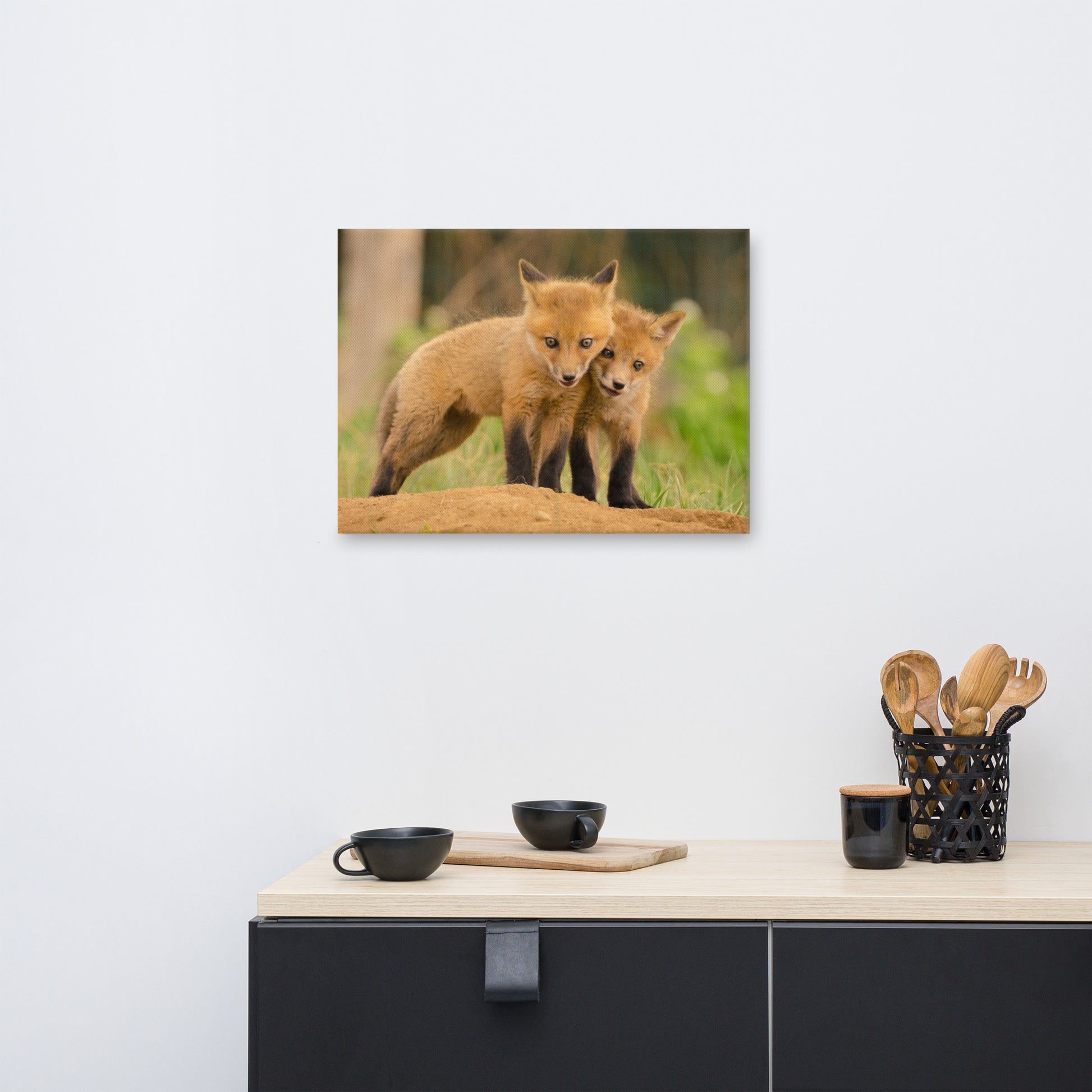 Cozy Room Art: Close to You Baby Fox Pups - Animal / Wildlife / Nature Photograph Wall Art Print- Artwork - Wall Decor