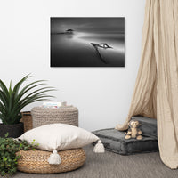 Dramatic Beach with Driftwood Black and White Coastal Landscape Photo Canvas Wall Art Prints