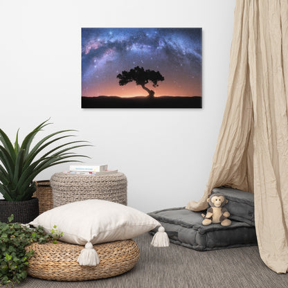 Milky Way Arch and Tree Night Galaxy Landscape Photo Canvas Wall Art Prints