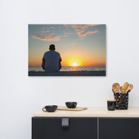 Reflections of The Day Coastal Sunset Landscape Photo Canvas Wall Art Print
