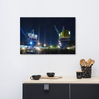 Shining Cranes at Night Urban Landscape Traditional Canvas Wall Art Print