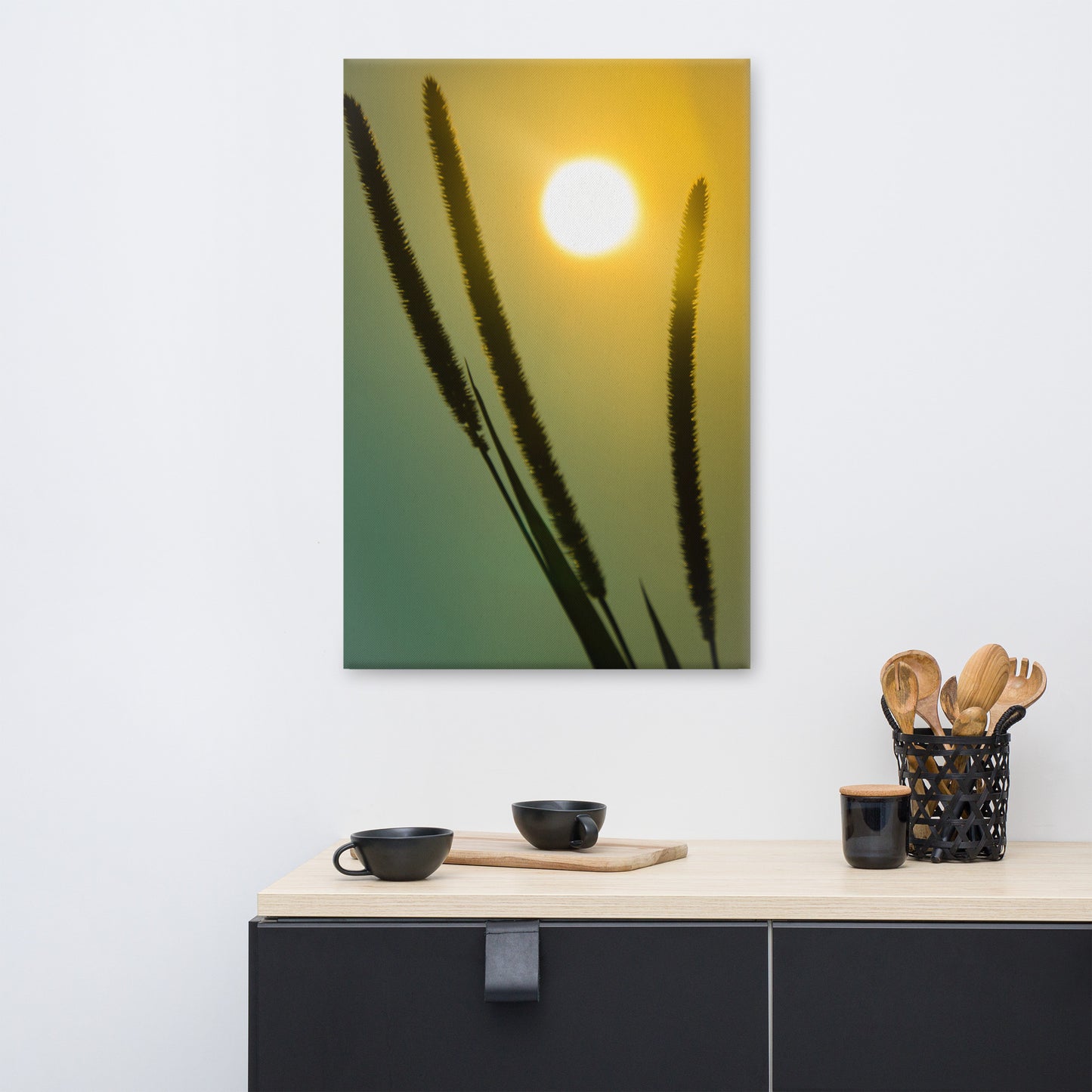 Silhouettes in Sunset Botanical Nature Canvas Wall Art Prints