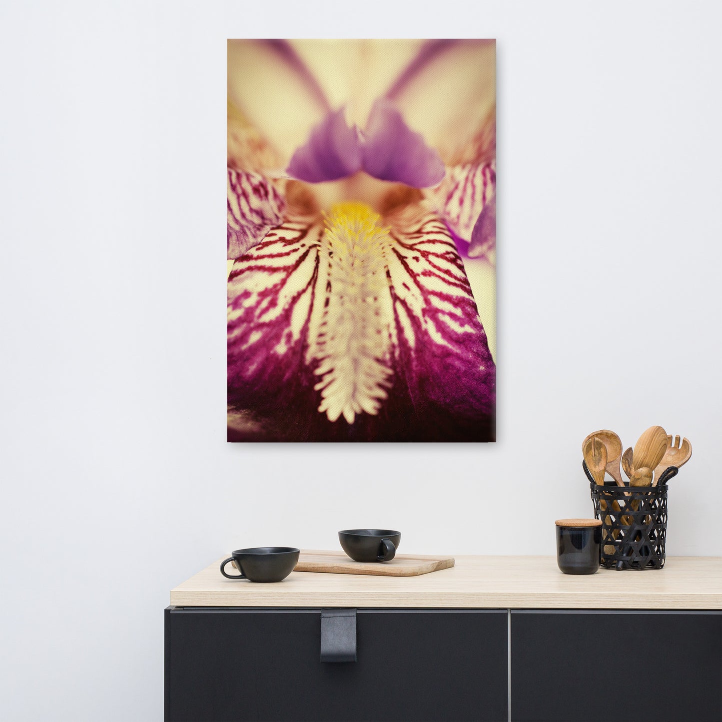 Canvas Floral: Antiqued Iris - Botanical / Floral / Flora / Flowers / Nature Photograph Canvas Wall Art Print - Artwork